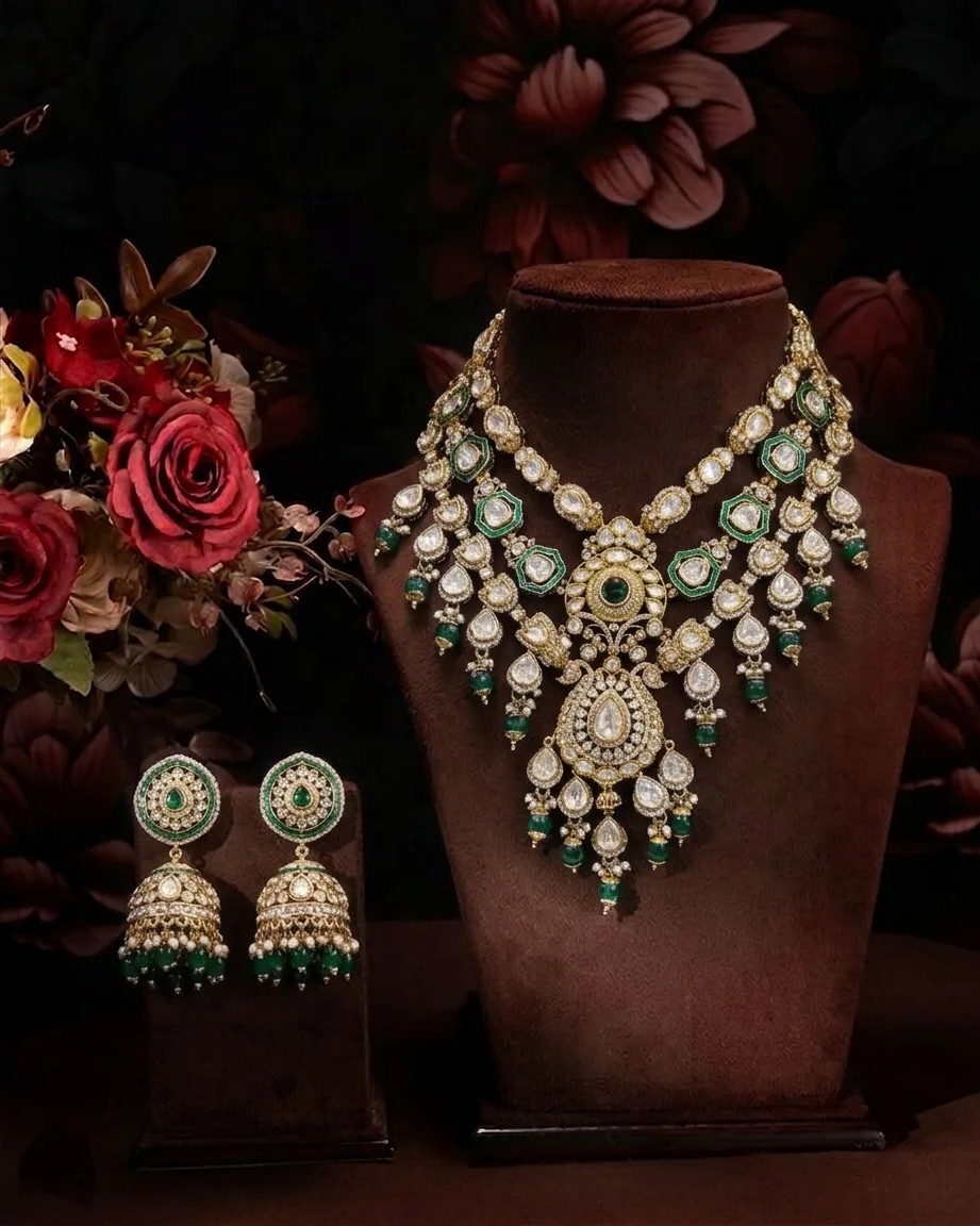 The Vintage Verdant Kundan Polki Set