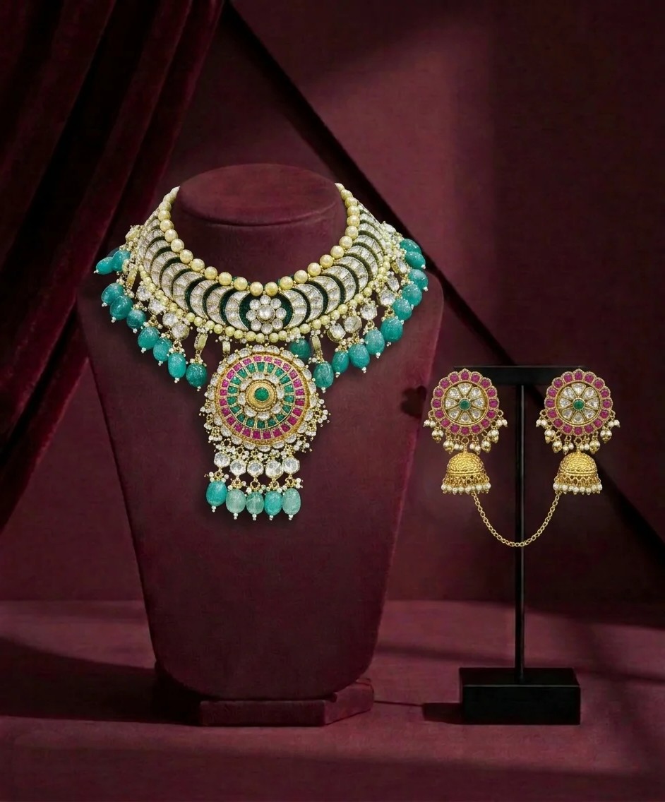 The Royal Mandapam Emerald & Ruby Bridal Set