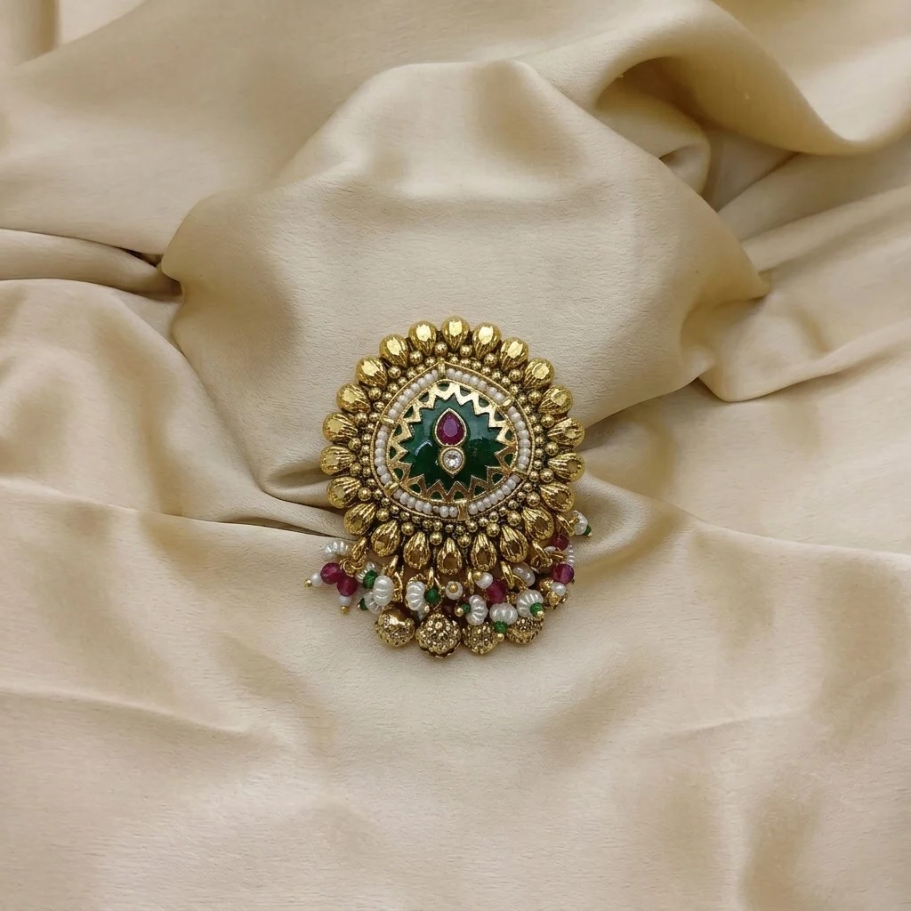 Exquisite Meenakari Heritage Brooch