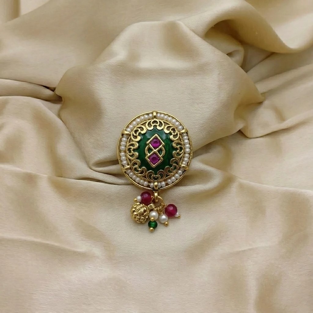 Heritage Circular Meenakari Hair Pin
