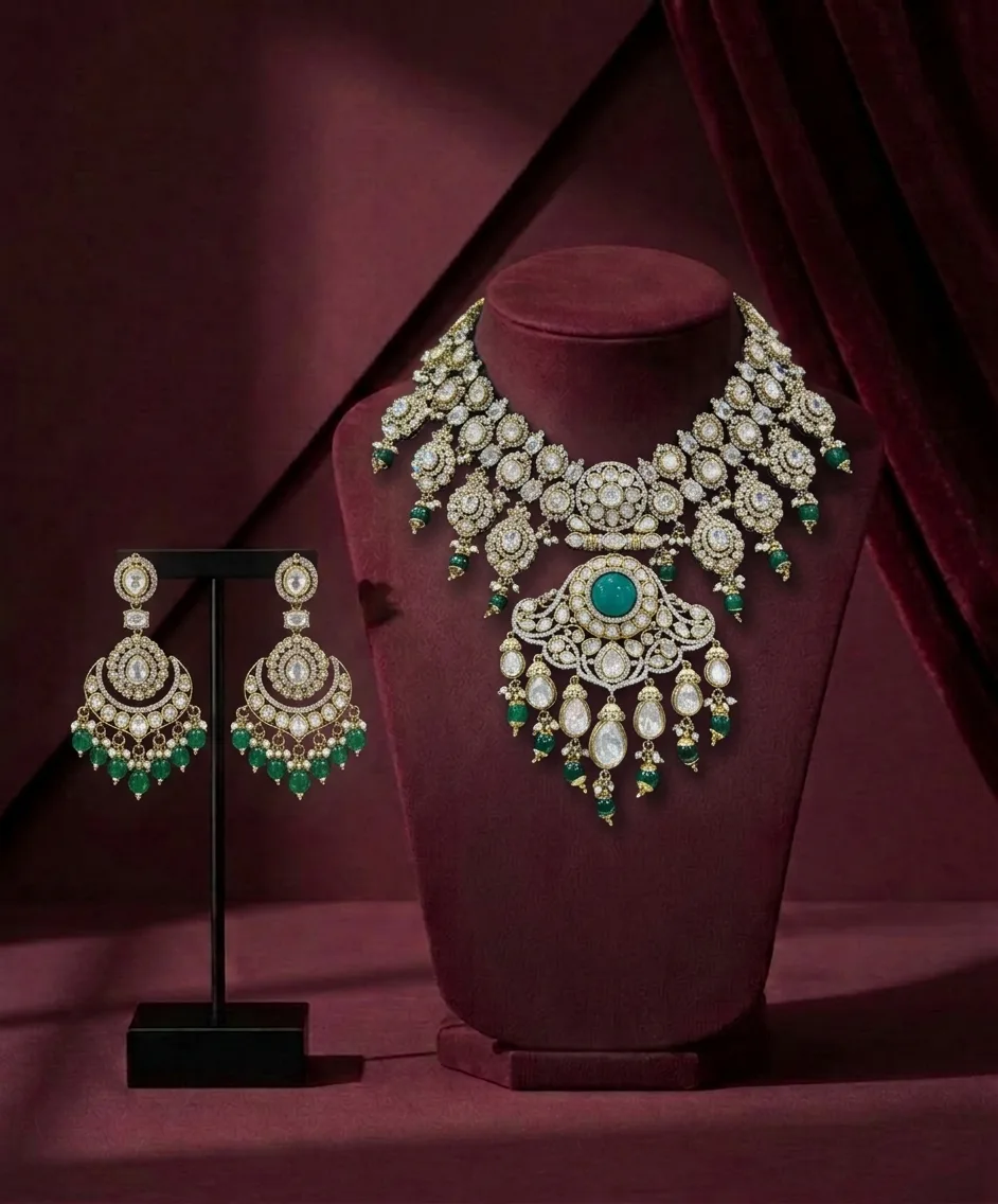 Emerald & Polki Heritage Bridal Set