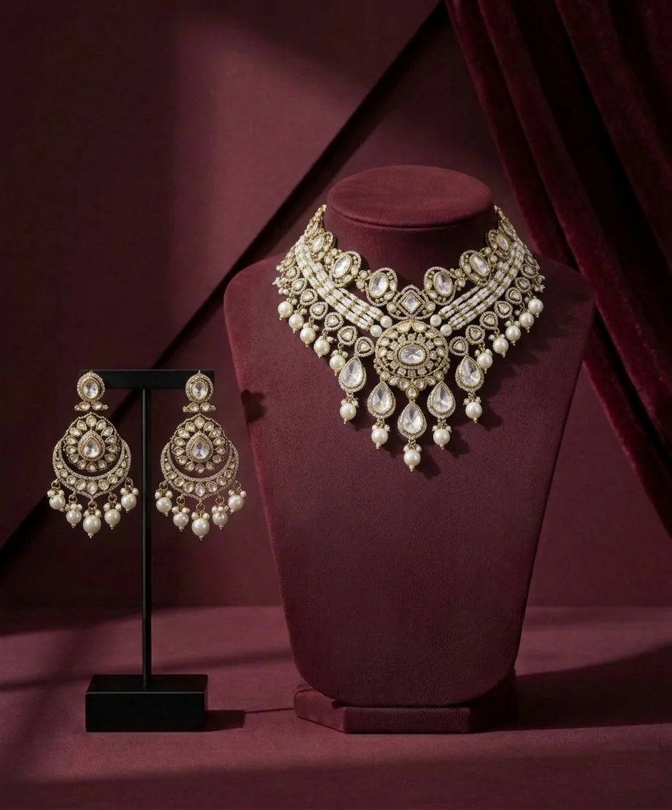 The Pearl Majesty Kundan Bridal Ensemble