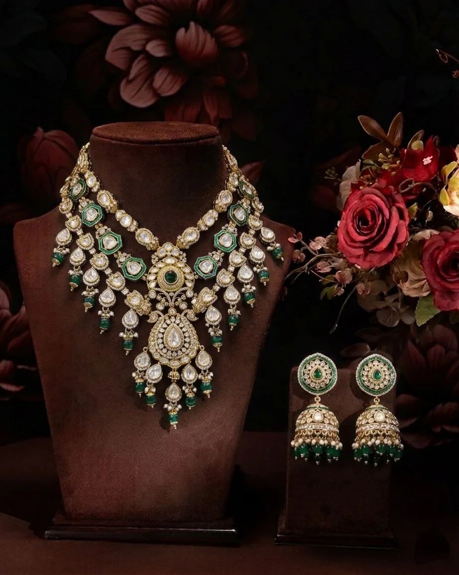 The Vintage Verdant Kundan Polki Set