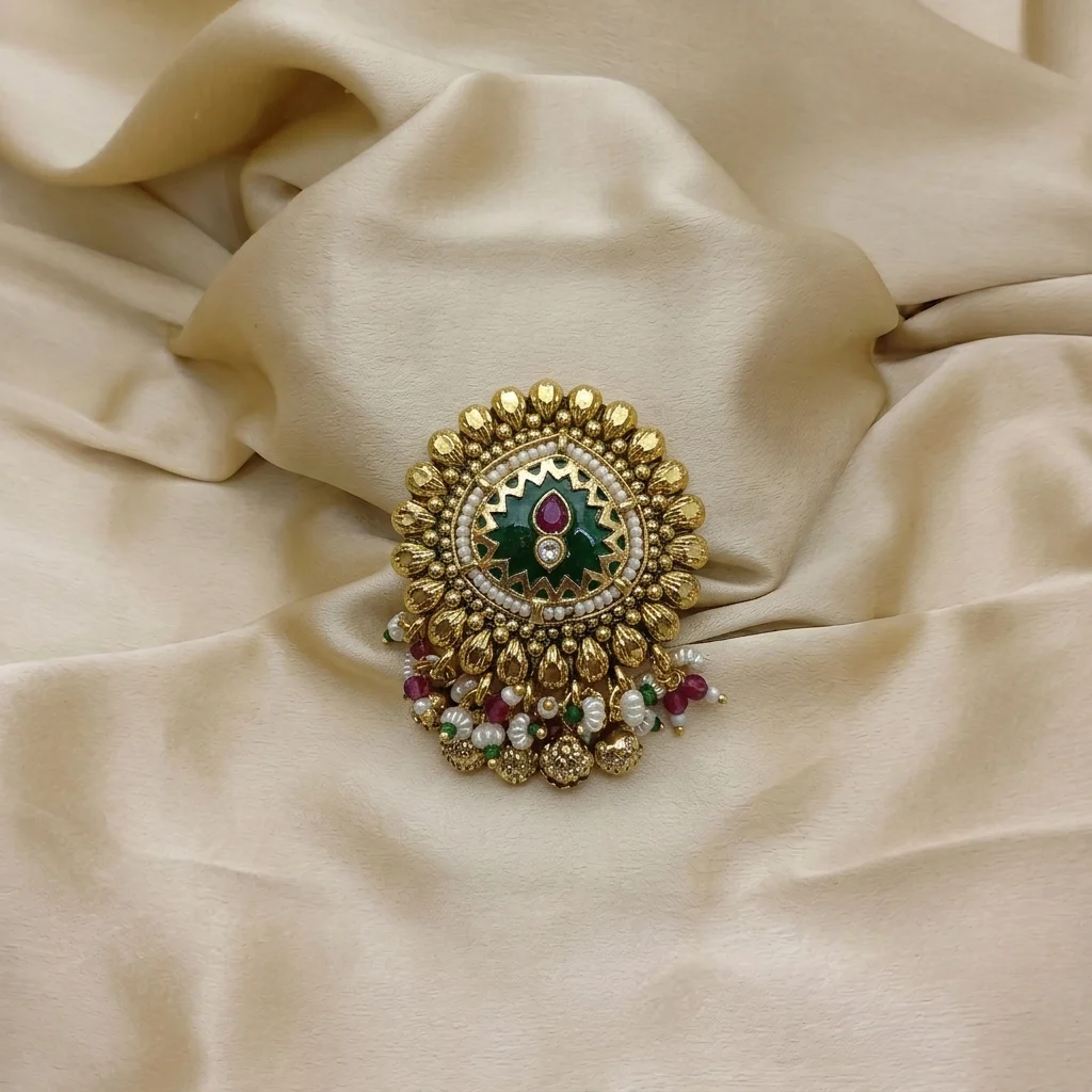 Exquisite Meenakari Heritage Brooch