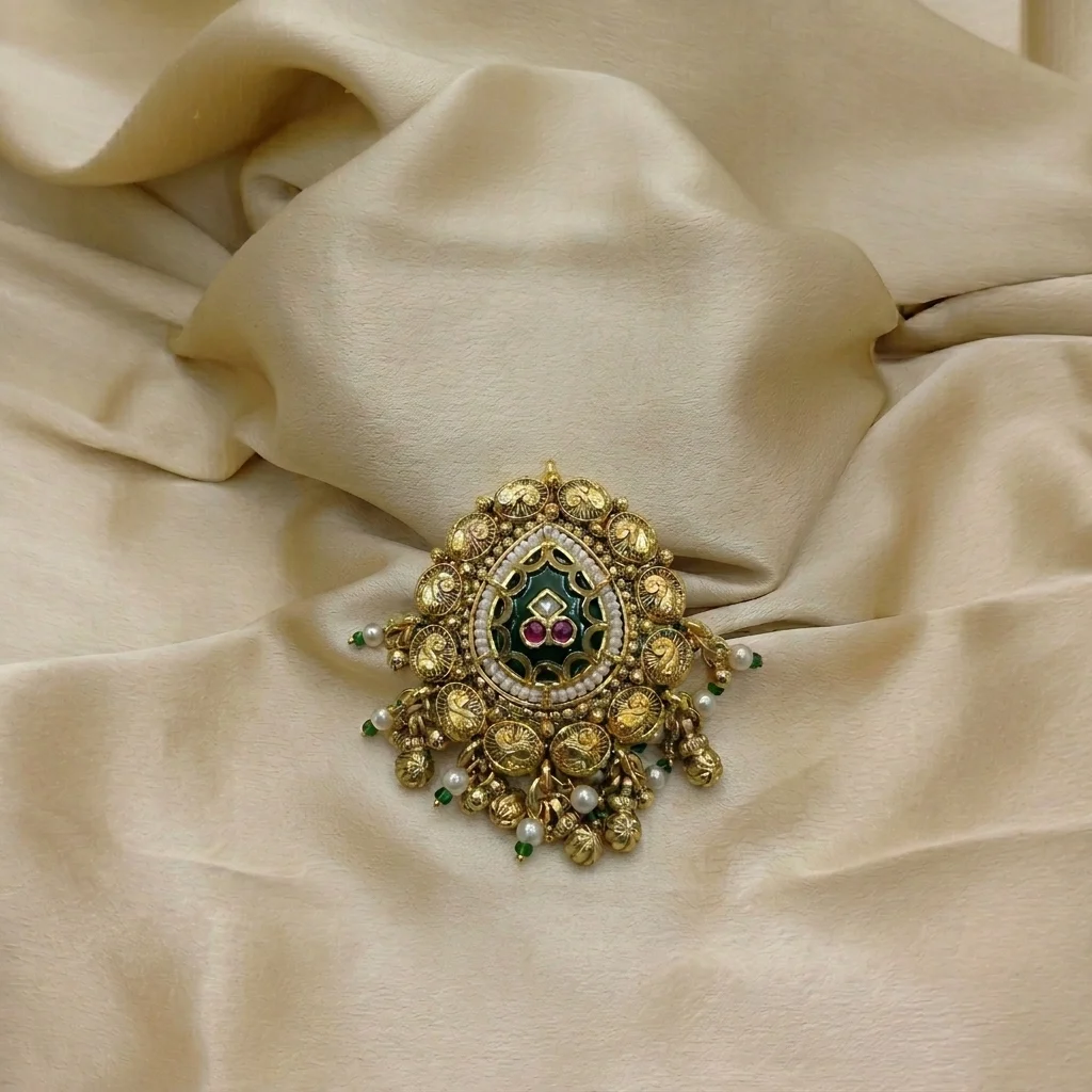 Heritage Meenakari Peacock Hair Accessory