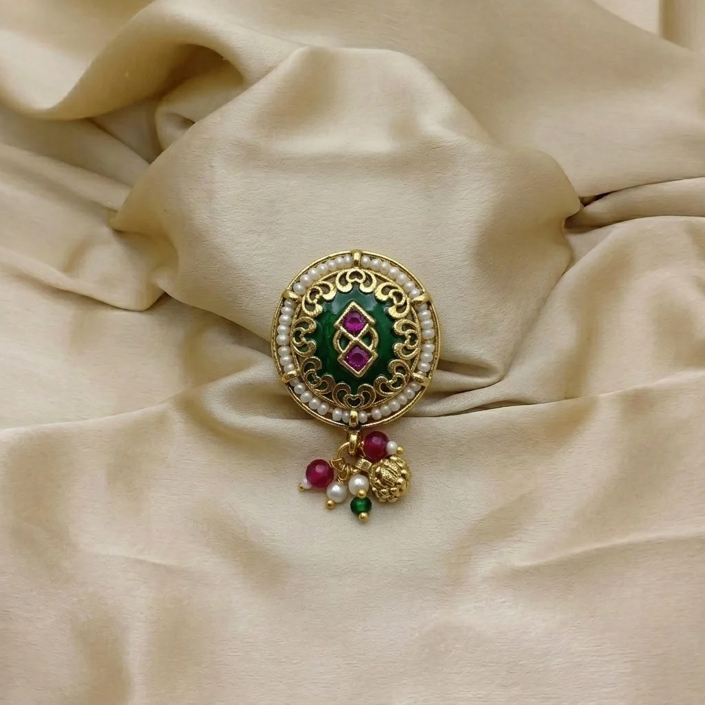 Heritage Circular Meenakari Hair Pin