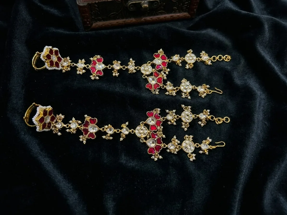 Ruby Floral Meenakari Hathphool