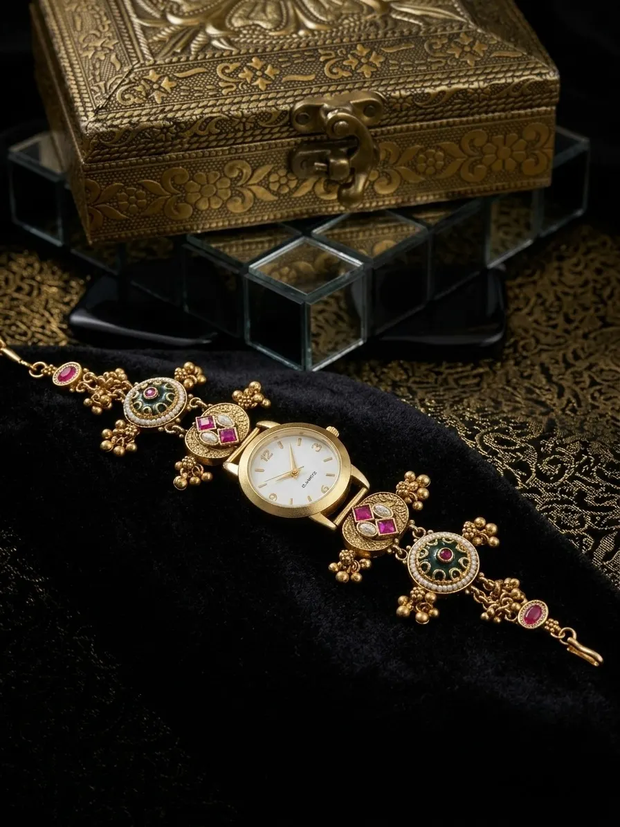 Vintage Meenakari Heirloom Watch-Bracelet